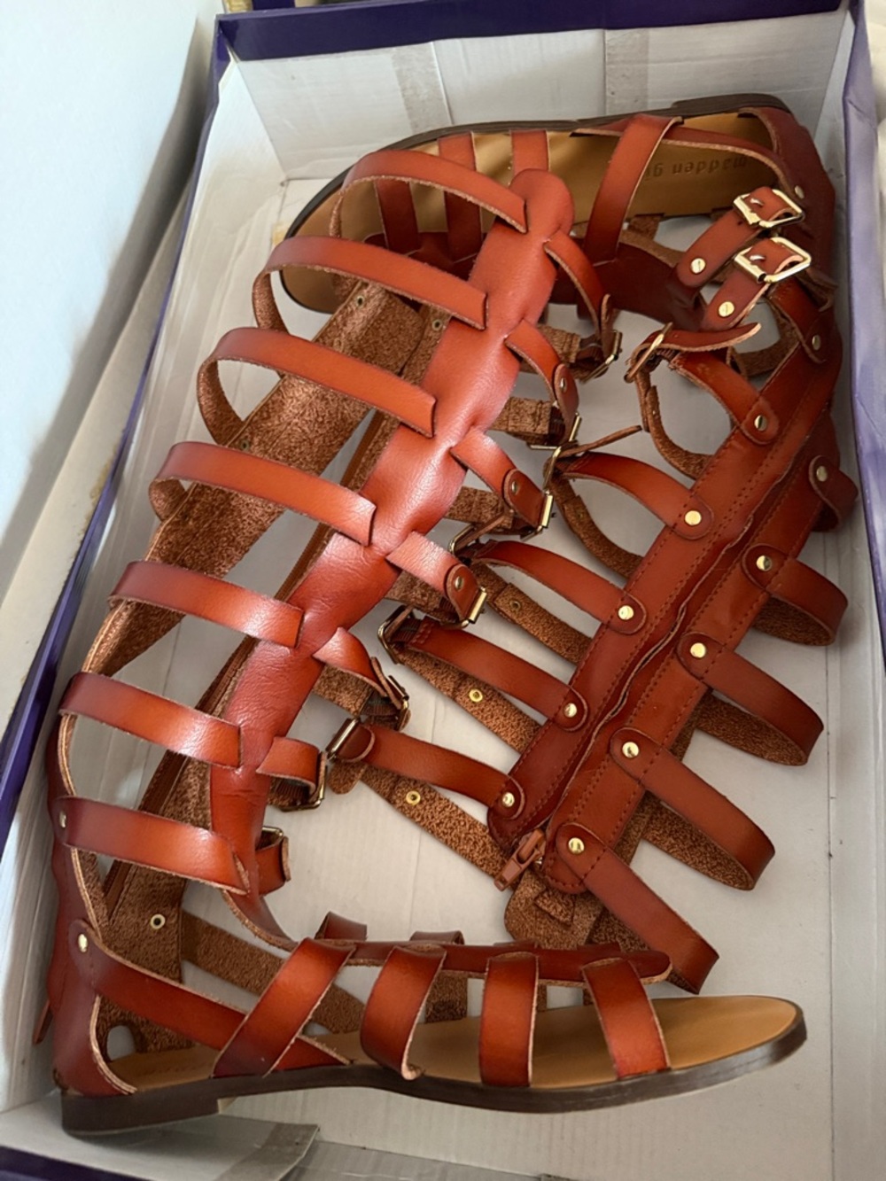 Madden Girl Cognac Strappy Gladiator Sandals